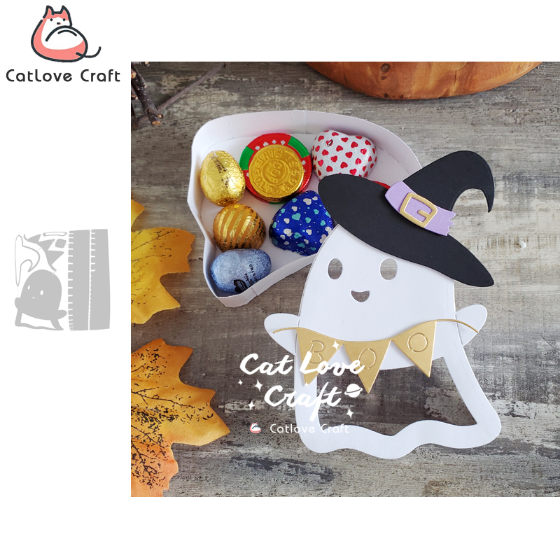 Box Art And Craft - Catlove Halloween Candy Box Ghost Metal