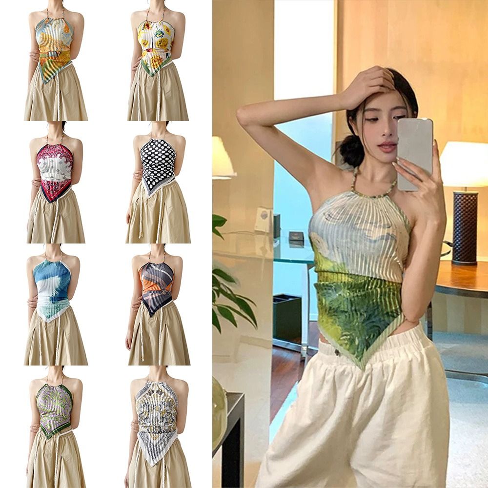Silk Painting Dye - Fashion Aesthetic Print Bandage Wrap Top