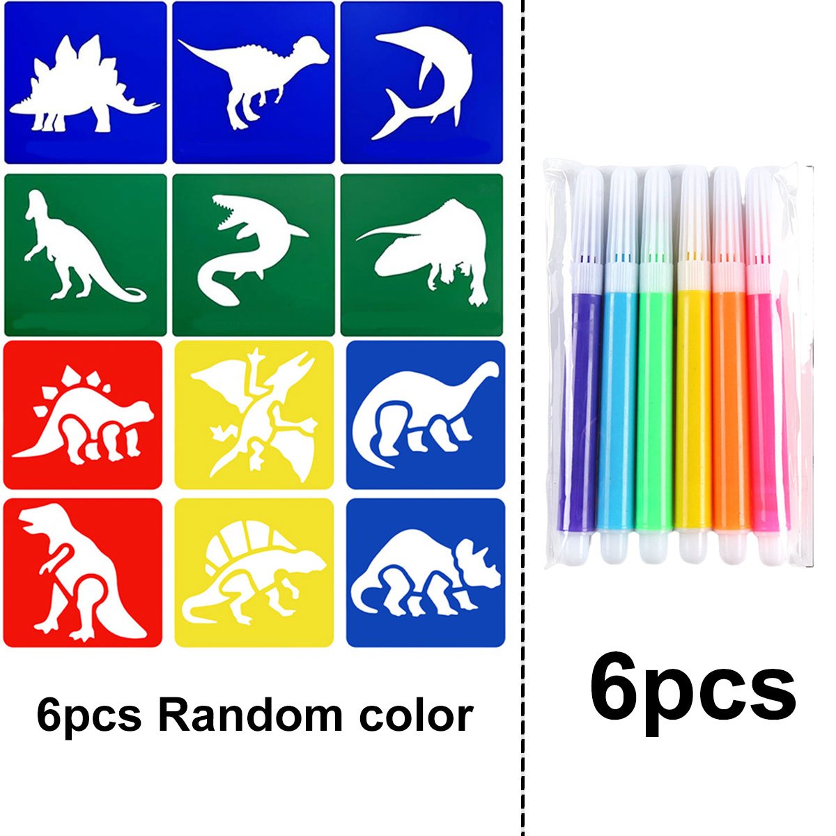 6Pcs Dinosaur Painting Stencil - Art Craft Dinosaurs recension och pris
