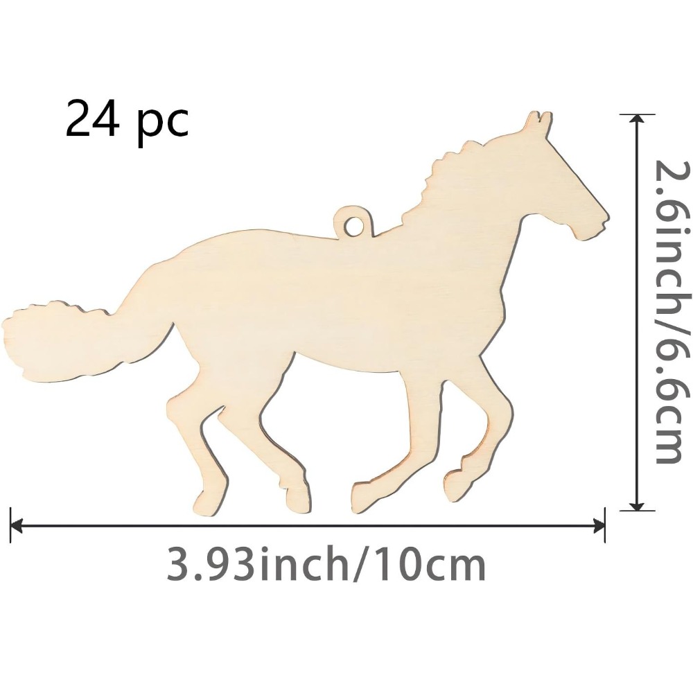 24Pcs Unfinished Horse Wooden  - Art Craft Horse recension och pris
