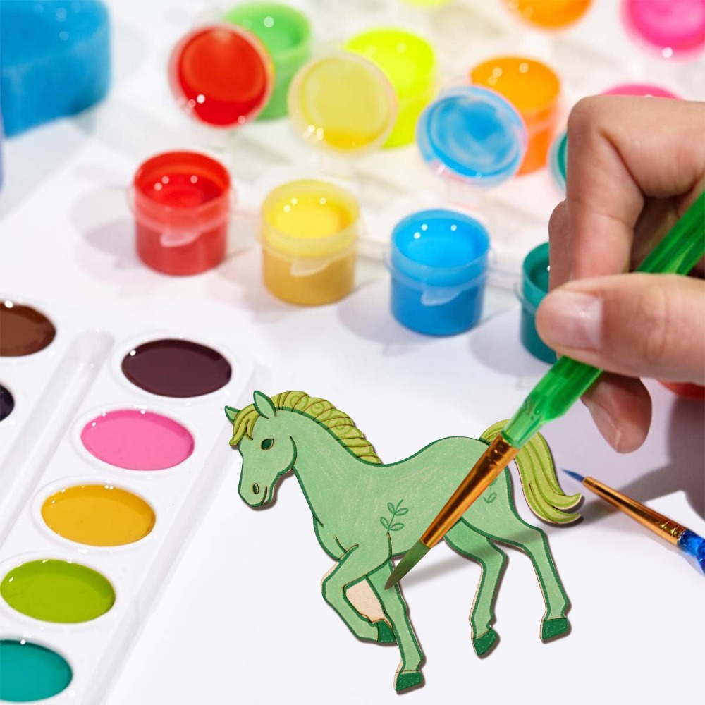 24Pcs Unfinished Horse Wooden  - Art Craft Horse recension och pris