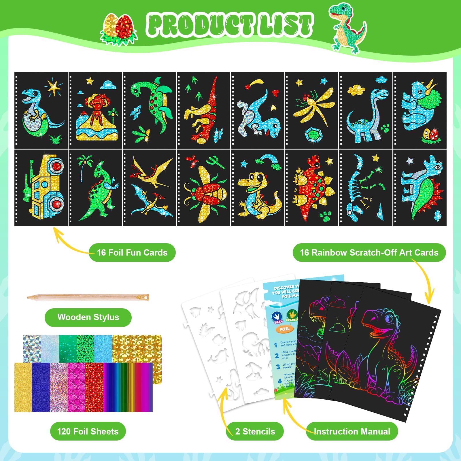 Dinosaur Scratch Art Book for  - Art Craft Dinosaurs recension och pris