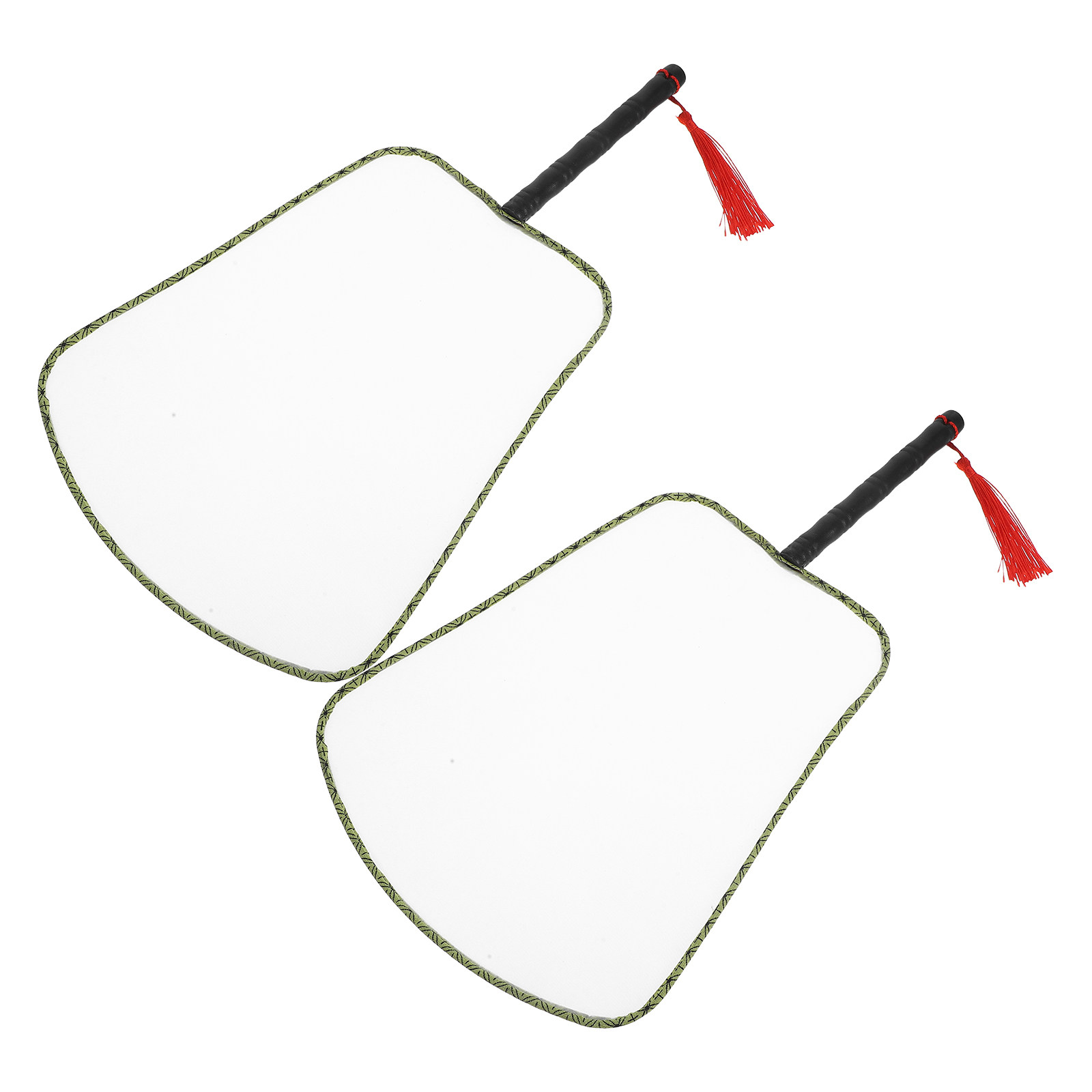 2Pcs White Silk Hand Fan DIY B - Art Craft For Kindergarten recension och pris