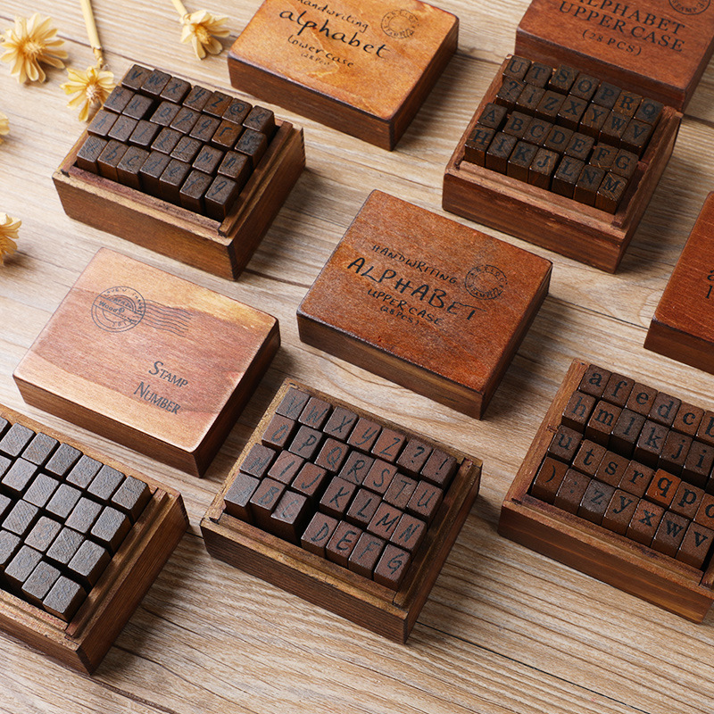 28Pcs/Box Alphabet Stamps Vint - Box Art And Craft recension och pris