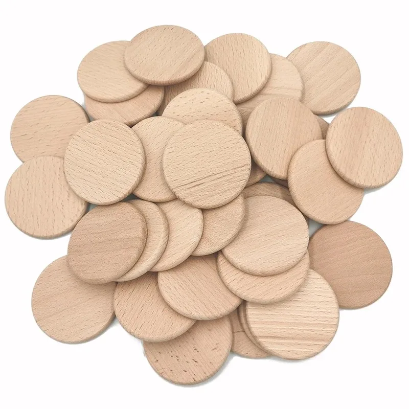 50PCS Round Unfinished Wood Cu - Art Craft Game recension och pris