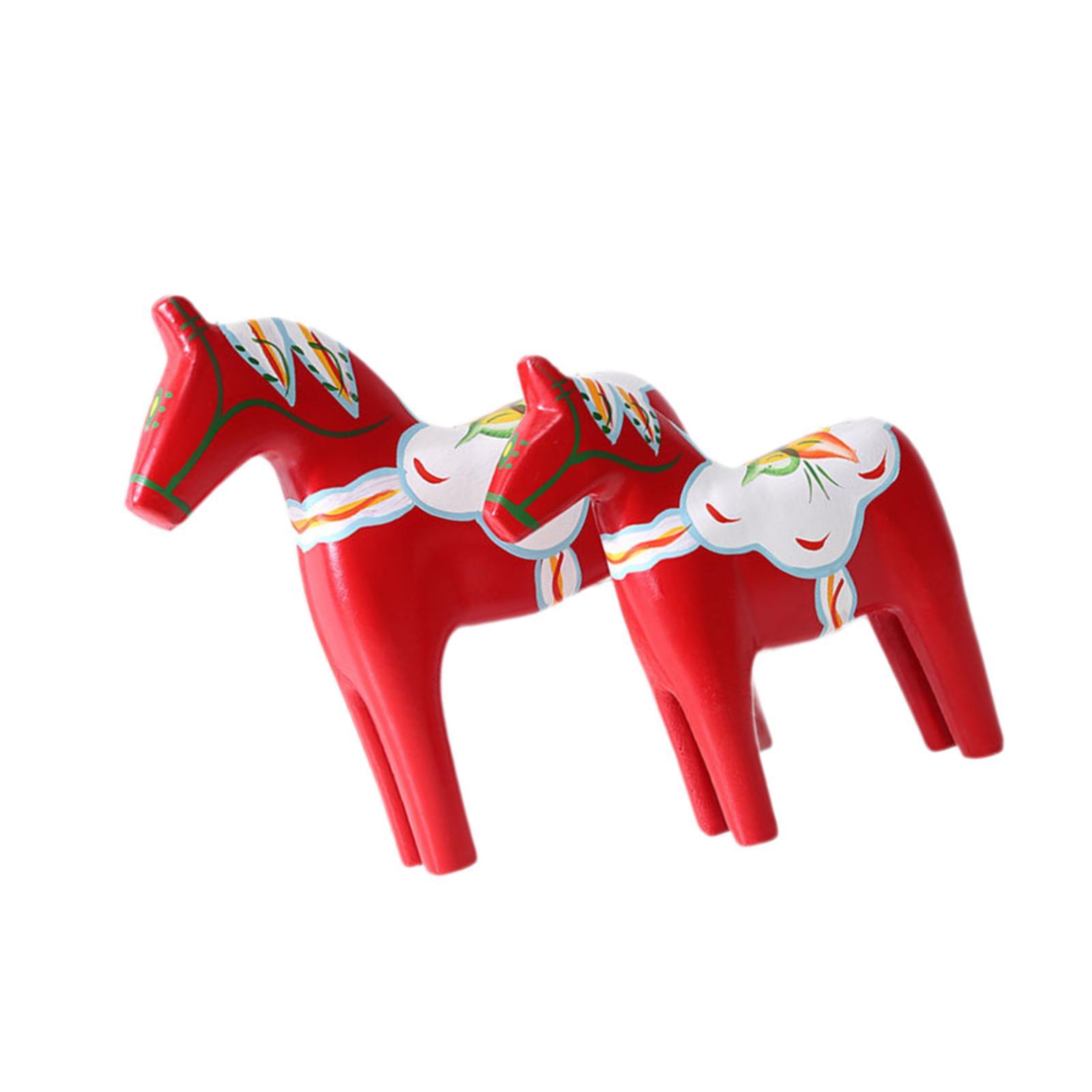 2Pcs Dala Horse Figurine Red C - Art Craft Horse recension och pris