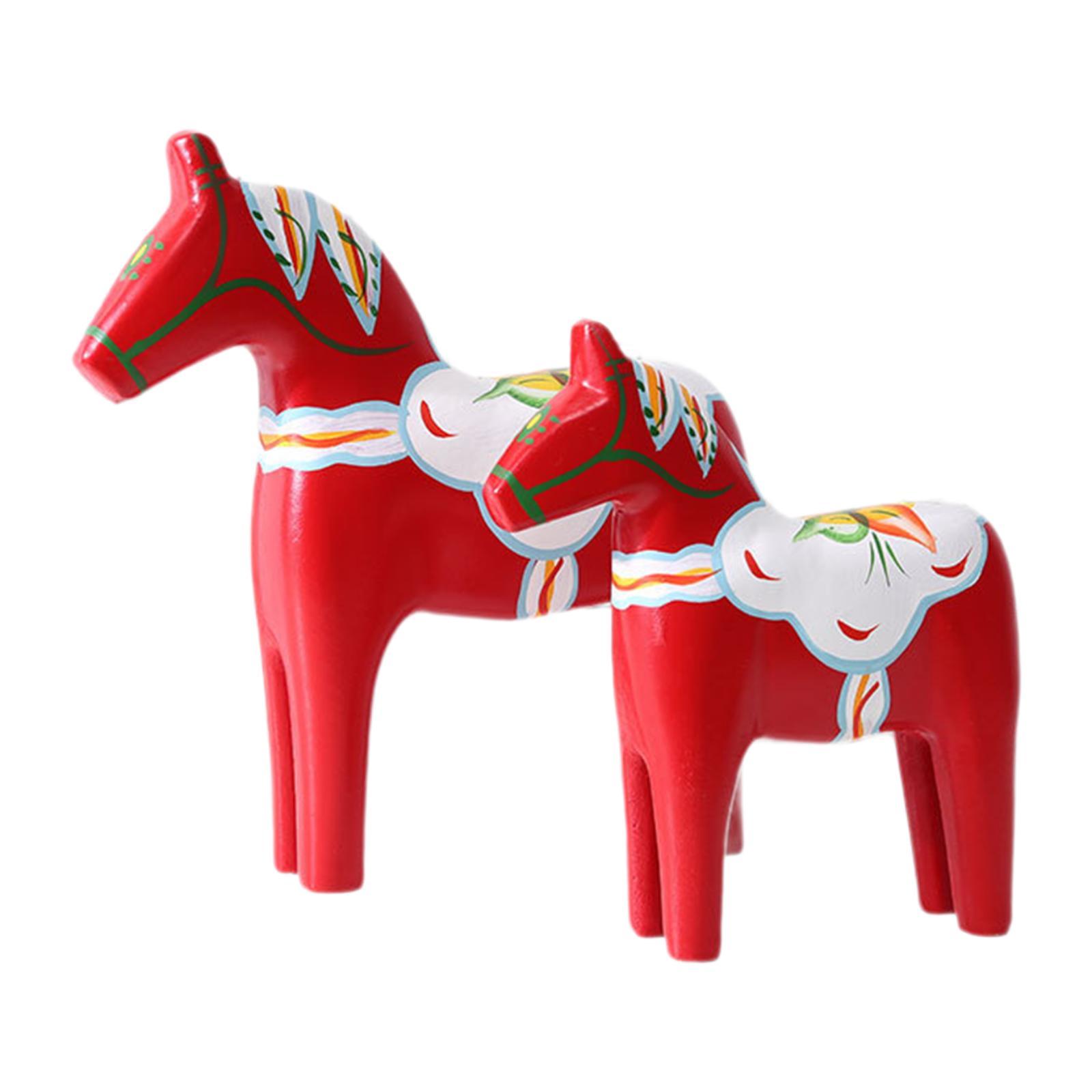 2Pcs Dala Horse Figurine Red C - Art Craft Horse recension och pris
