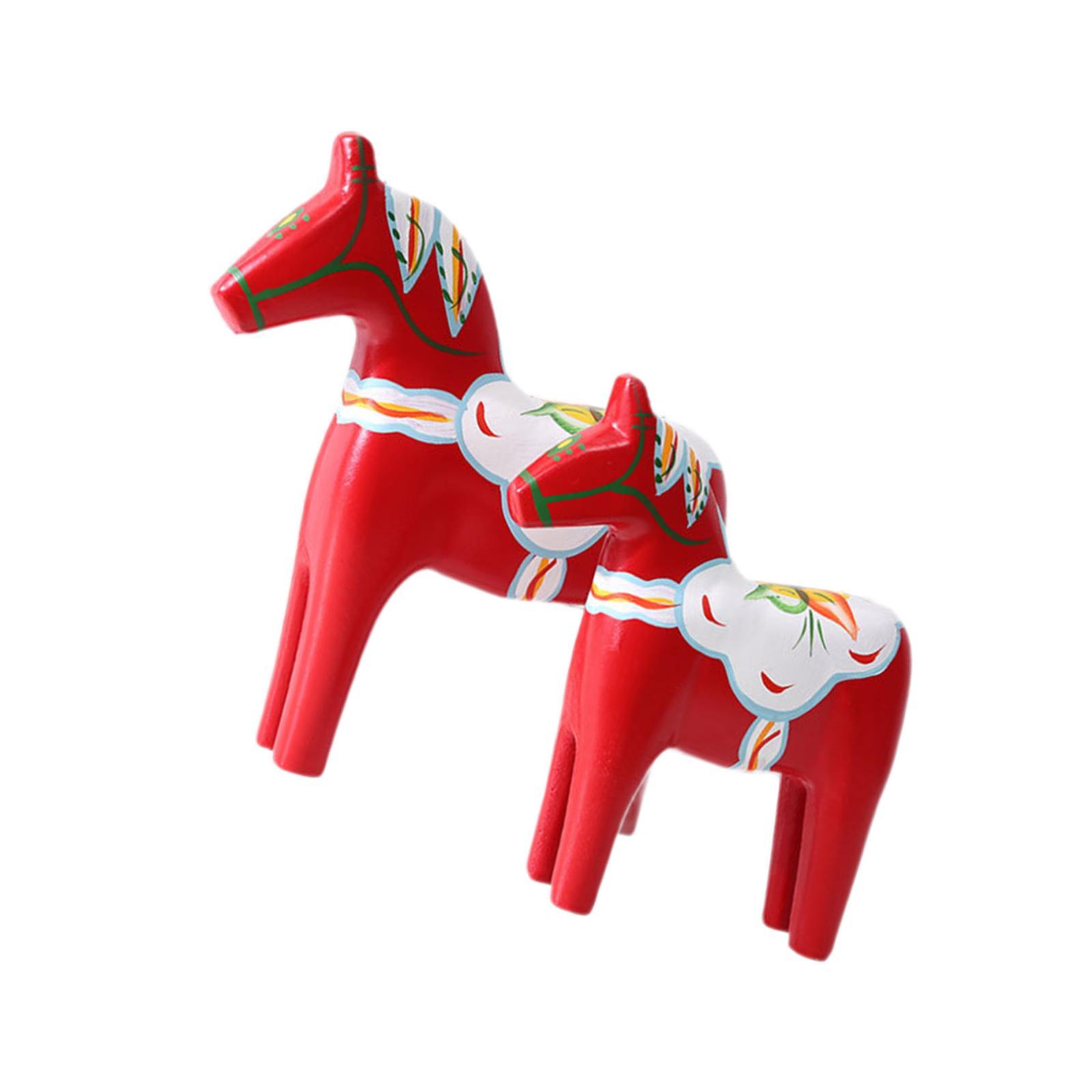 2Pcs Dala Horse Figurine Red C - Art Craft Horse recension och pris