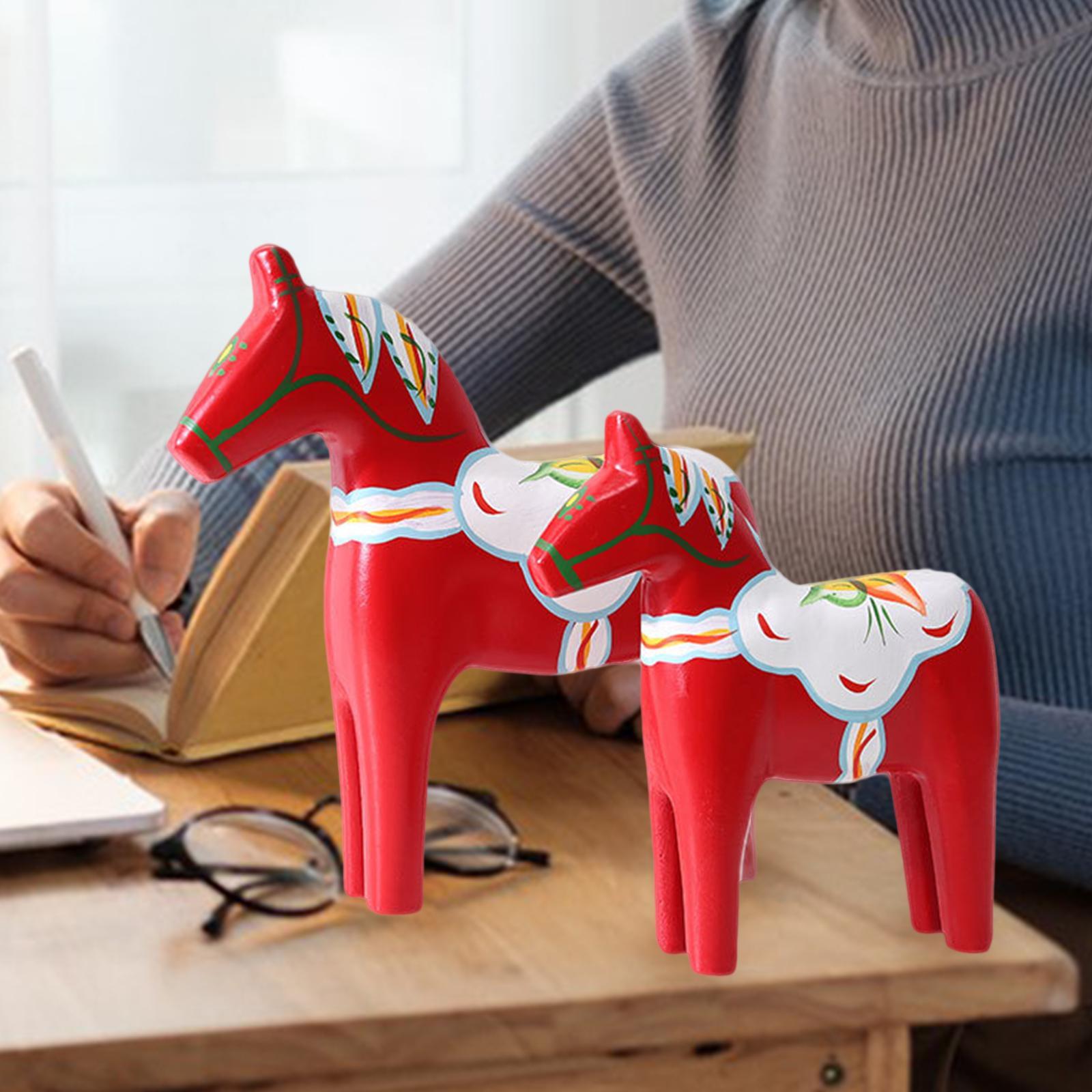 2Pcs Dala Horse Figurine Red C - Art Craft Horse recension och pris