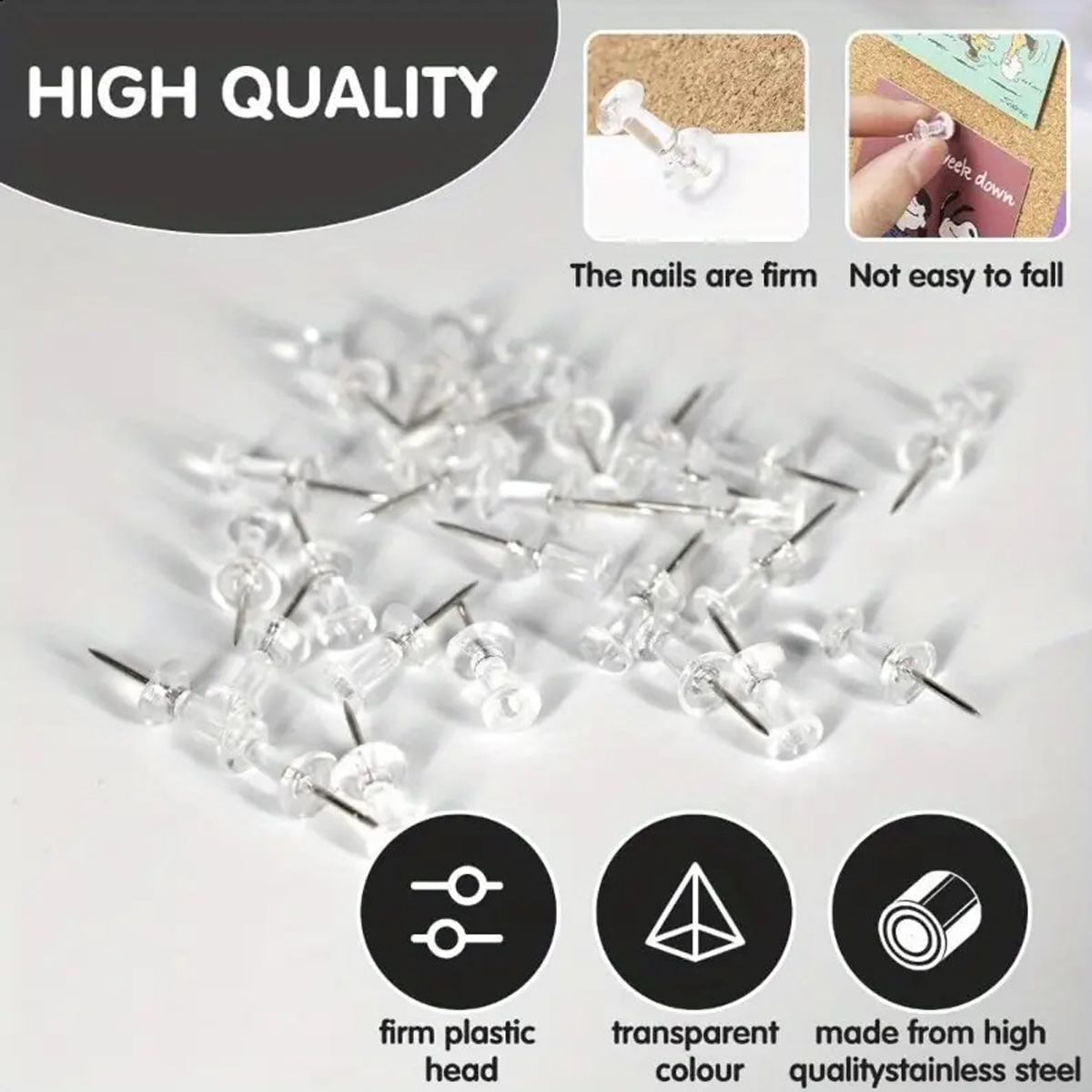 100/200/500/1000pcs Push Pins  - Box Art And Craft recension och pris