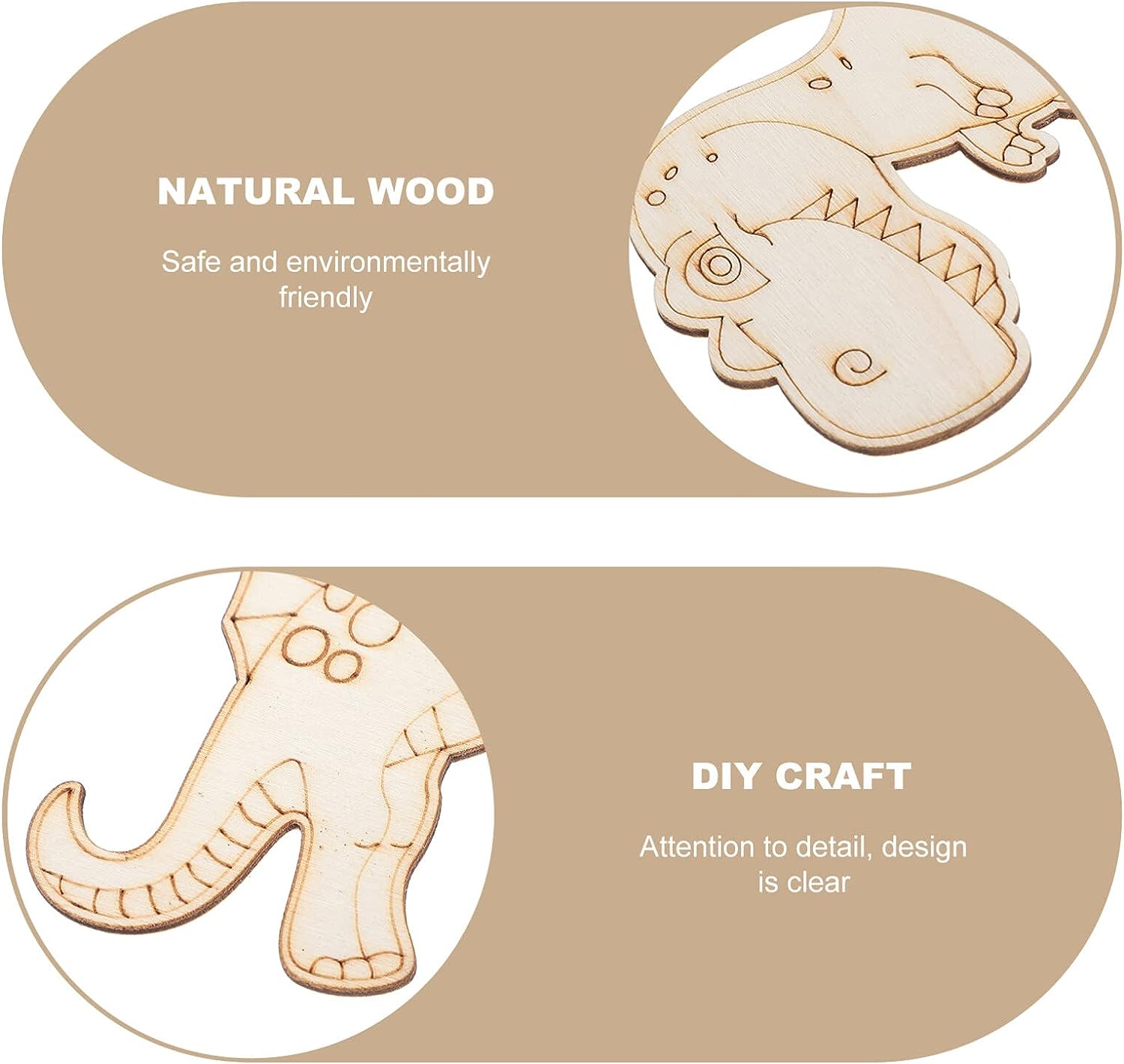 8/24 Pieces Unfinished Wooden  - Art Craft Dinosaurs recension och pris