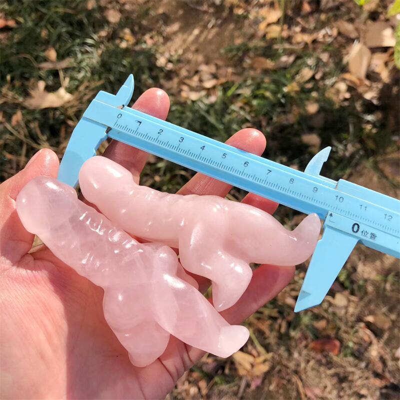 1PCS Natural Rose Quartz Carto - Art Craft Dinosaurs recension och pris
