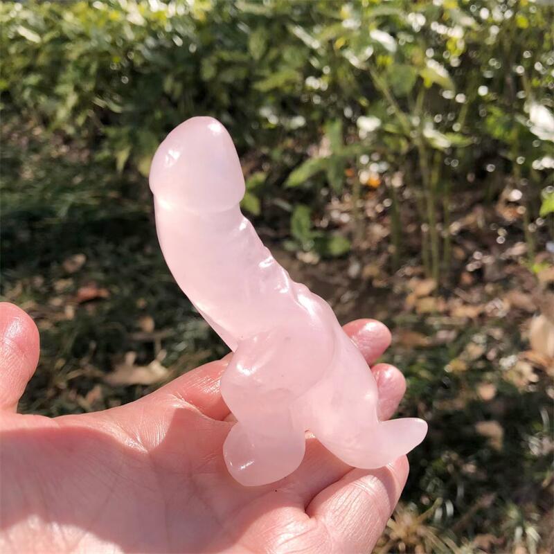 1PCS Natural Rose Quartz Carto - Art Craft Dinosaurs recension och pris